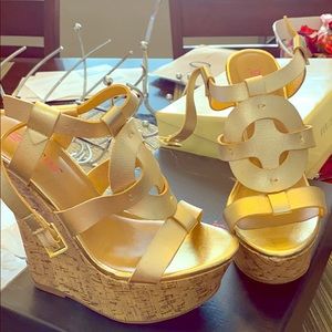 Brand new gold wedges